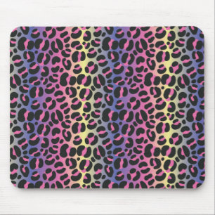Rainbow Leopard Animal Print Pattern Mouse Pad