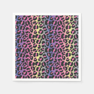 Rainbow Leopard Animal Print Pattern Napkin