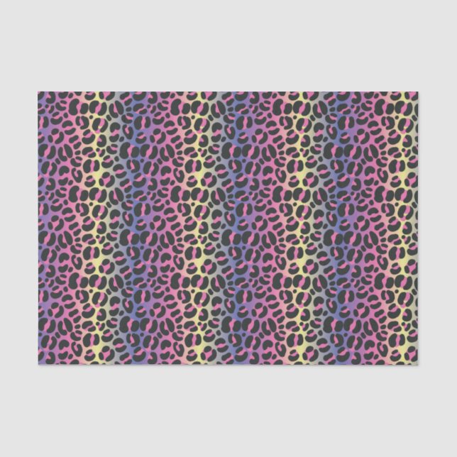 Rainbow Leopard Animal Print Pattern Tissue Paper (Front)