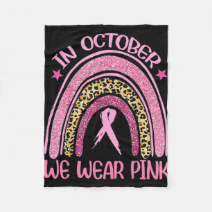 Rainbow Leopard Breast Cancer Awareness October We Fleece Blanket