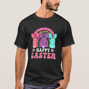 Rainbow Leopard Bunny Rabbit Palm Sunday Happy Eas T-Shirt