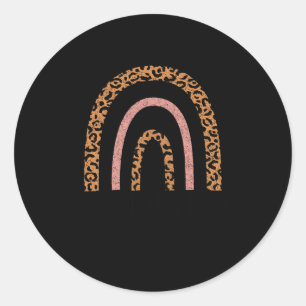Rainbow Leopard Community Health Worker Women Soci Classic Round Sticker