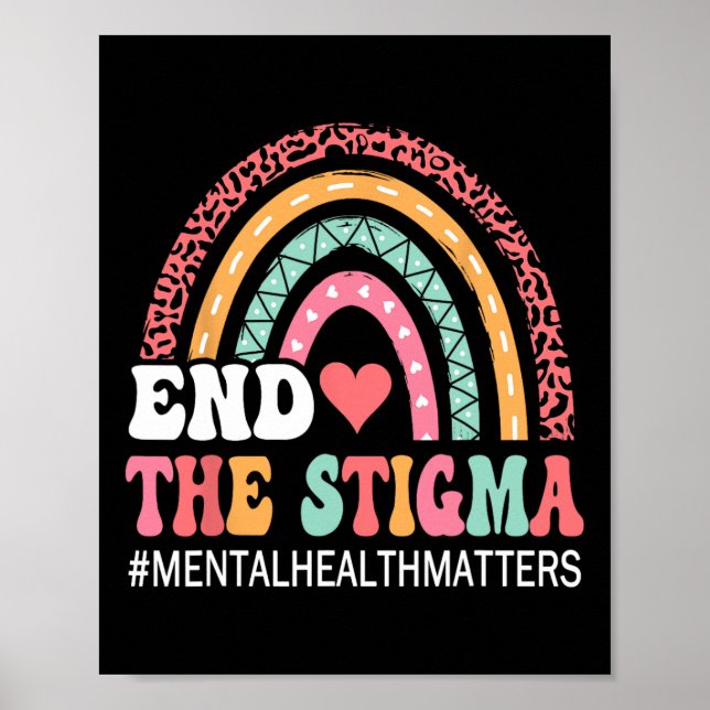 Rainbow Leopard End The Stigma Mental Health Probl Poster (Front)