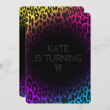Rainbow Leopard Invitations