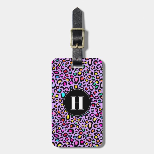 Rainbow Leopard Luggage Tag (Front Vertical)