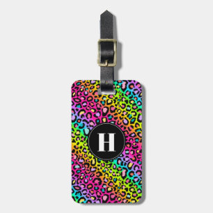Rainbow Leopard Luggage Tag