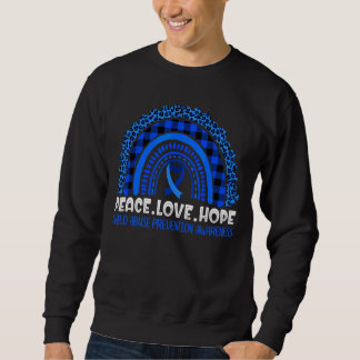 Rainbow Leopard Peace Love Hope Child Abuse Preven Sweatshirt