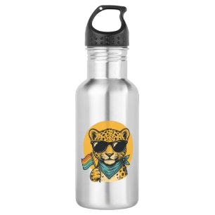 Rainbow Leopard Pride Flag Vintage Vector Design_1 532 Ml Water Bottle