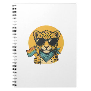Rainbow Leopard Pride Flag Vintage Vector Design_1 Notebook