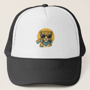 Rainbow Leopard Pride Flag Vintage Vector Design_1 Trucker Hat