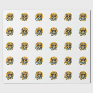 Rainbow Leopard Pride Flag Vintage Vector Design_1 Wrapping Paper