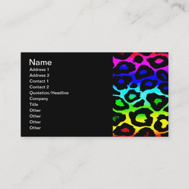 rainbow_leopard_print-altered business card (Front)