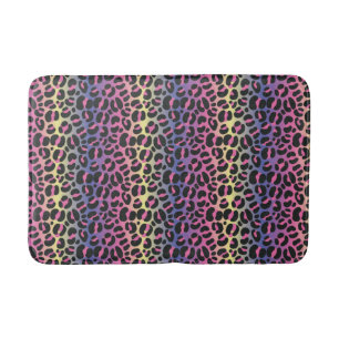 Rainbow Leopard Print Bath Mat