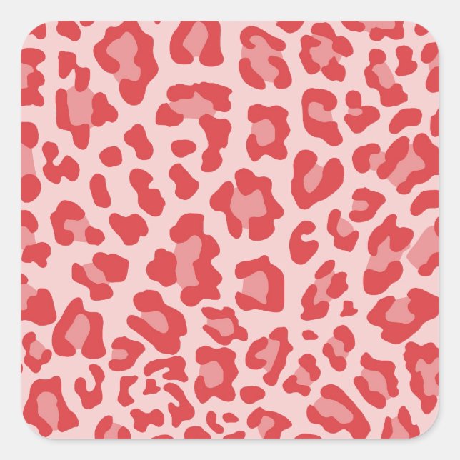 Rainbow Leopard Print Collection - Red Square Sticker (Front)