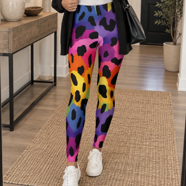 Rainbow Leopard Print Leggings (Creator Uploaded)