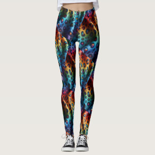 Rainbow Leopard Print Leggings Bold Colourful
