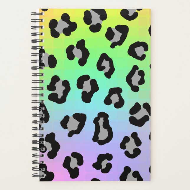 Rainbow Leopard Print Planner (Front)