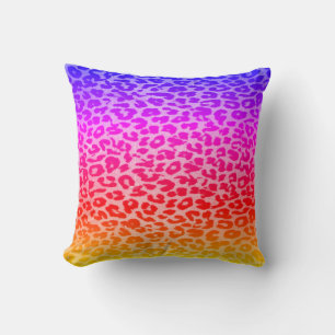 Rainbow Leopard Print Skin Pattern Cushion