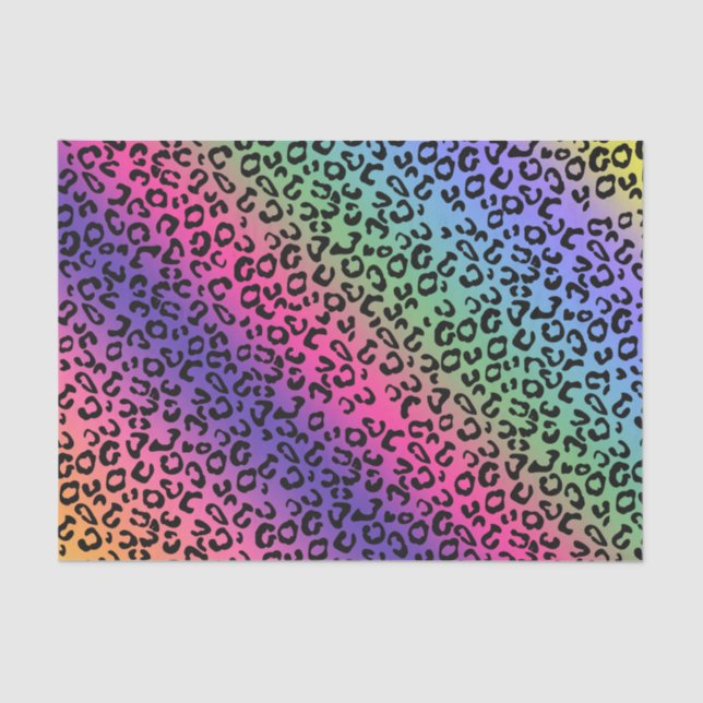 Rainbow Leopard Print - Smooth Blend Tissue Paper (Front)