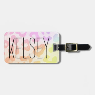 Rainbow Leopard Print Travel Luggage Tag