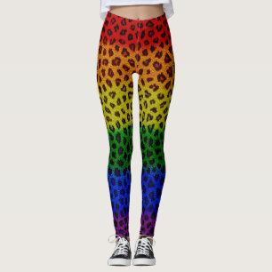 Rainbow Leopard Skin Leggings