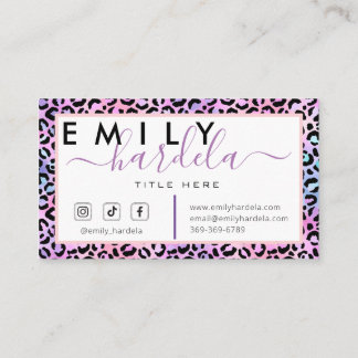 Rainbow Leopard Social Media  Business Card