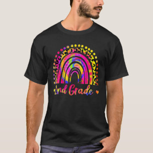 Rainbow Leopard Tie Dye Back To School 2Nd Grade T T-Shirt