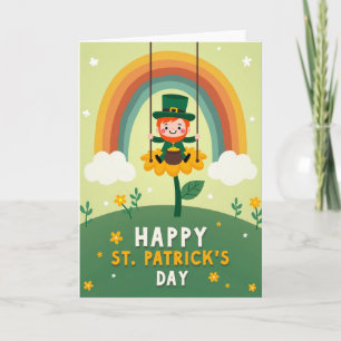 Rainbow Leprechaun Flower Card