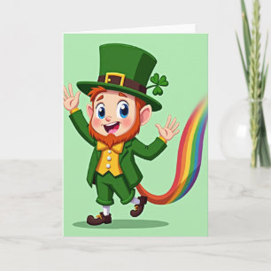 Rainbow Leprechaun Joy Card