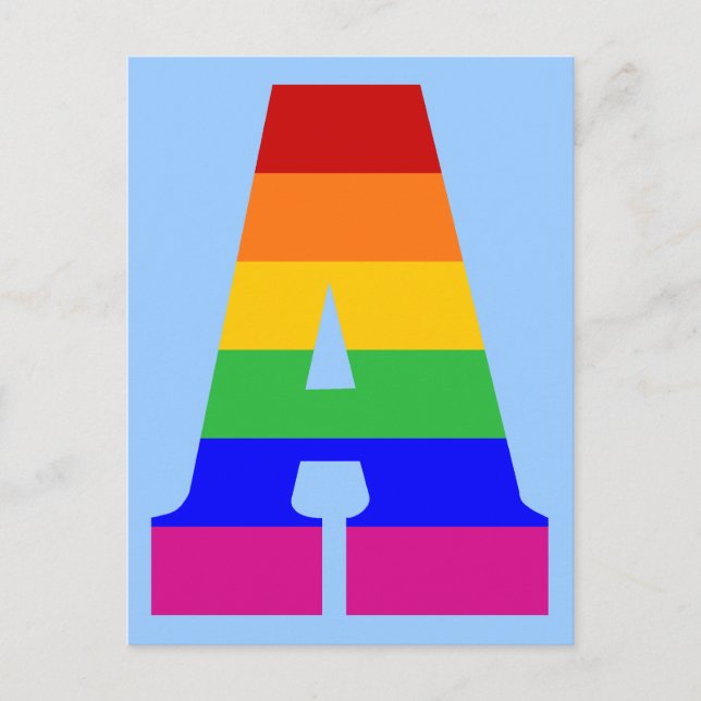 Rainbow Letter A Postcard (Front)