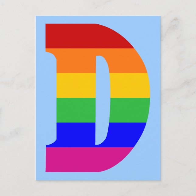 Rainbow Letter D Postcard (Front)