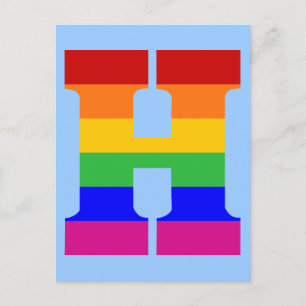 Rainbow Letter H Postcard