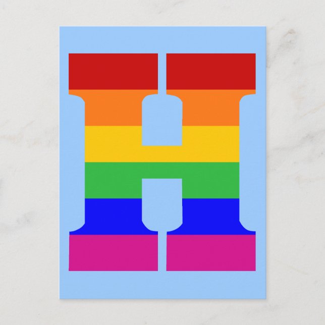 Rainbow Letter H Postcard (Front)
