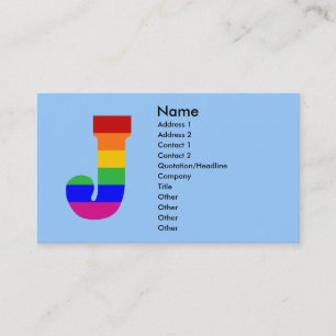 Rainbow Letter J Business Card
