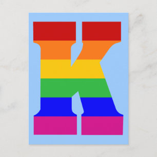 Rainbow Letter K Postcard