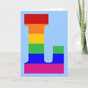 Rainbow Letter L Note Card