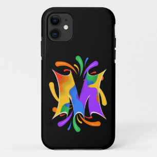 Rainbow Letter M Monogram Abstract Case-Mate iPhone Case