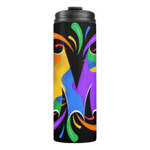 Rainbow Letter M Monogram Abstract Thermal Tumbler