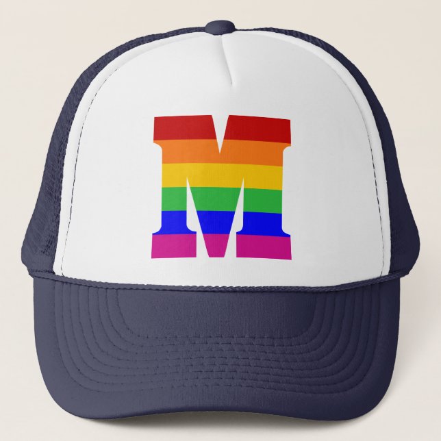 Rainbow Letter M Trucker Hat (Front)