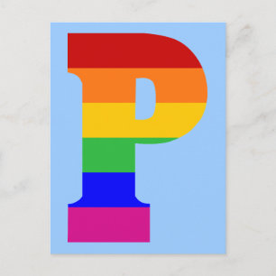 Rainbow Letter P Postcard