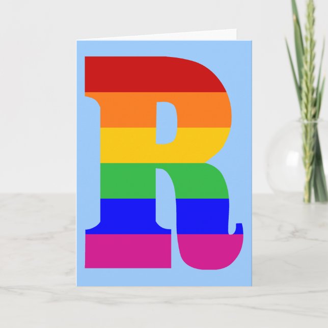 Rainbow Letter R Note Card (Front)