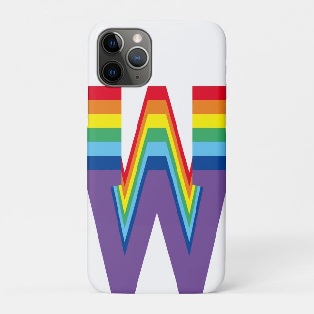 Rainbow Letter Retro Groovy Colourful LGTBQ+ Pride Case-Mate iPhone Case (Back)