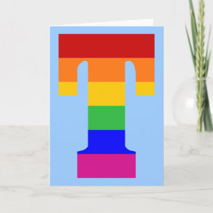 Rainbow Letter T Note Card