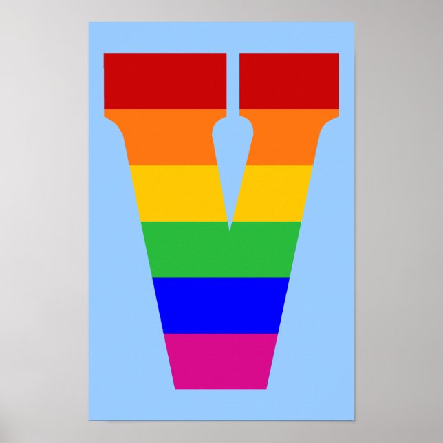 Rainbow Letter V Poster (Front)