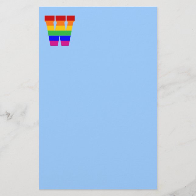 Rainbow Letter W Stationery (Front)