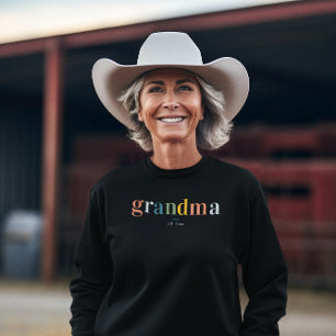 Rainbow Lettering Grandma   Established Sweatshirt