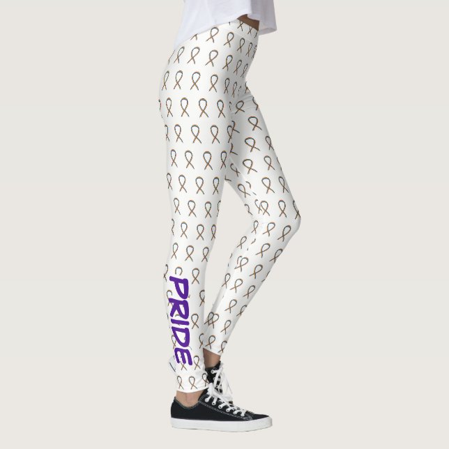 Rainbow LGBT Awareness Ribbon Custom Leggings (Right)