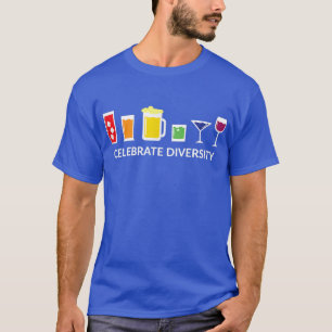 Rainbow LGBT drinking Celebrate diversity beer  T-Shirt