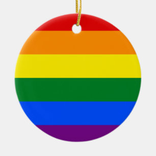 Rainbow (LGBT) Flag Ceramic Tree Decoration