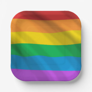 Rainbow LGBT flag  Paper Plate